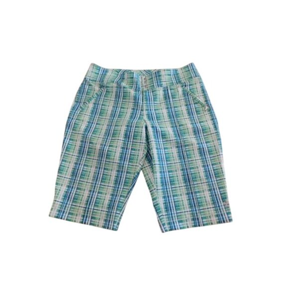 All by Jofit Size 14 Plaid Lightweight Cropped Capri Golf Pants  Sporty Active - Picture 2 of 3